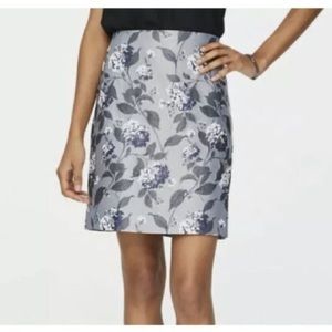 LOFT Silver Floral Jacquard Mini Skirt, 6P